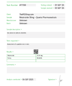 Quanta Pharma Retatrutide 30mg + Free BW